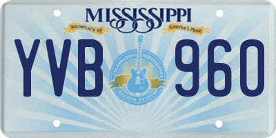 MS license plate YVB960