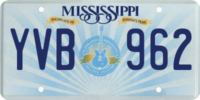 MS license plate YVB962