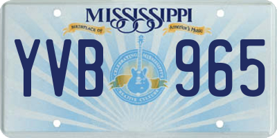 MS license plate YVB965