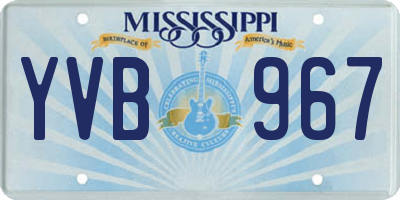 MS license plate YVB967