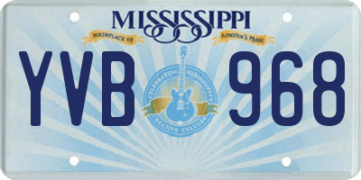MS license plate YVB968