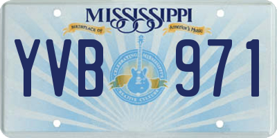 MS license plate YVB971