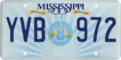 MS license plate YVB972
