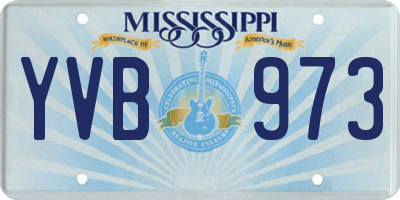 MS license plate YVB973