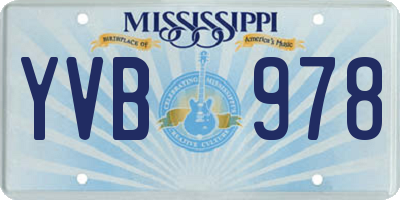 MS license plate YVB978