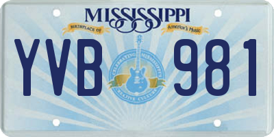 MS license plate YVB981