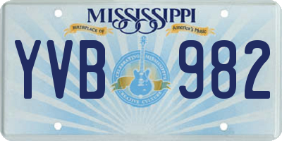MS license plate YVB982