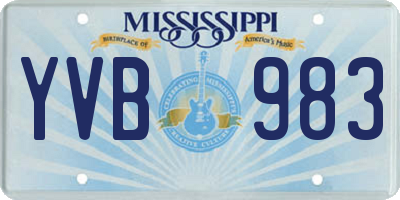 MS license plate YVB983
