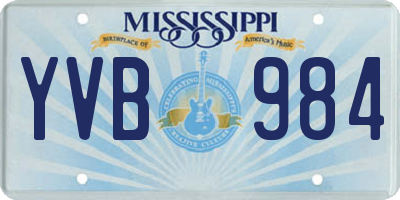 MS license plate YVB984