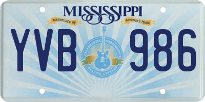 MS license plate YVB986