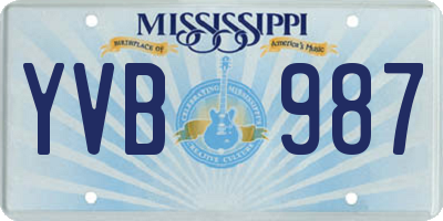 MS license plate YVB987