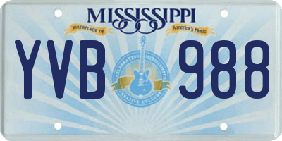 MS license plate YVB988