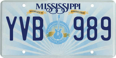 MS license plate YVB989