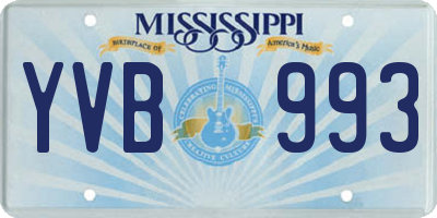 MS license plate YVB993
