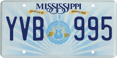MS license plate YVB995
