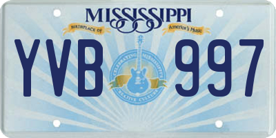 MS license plate YVB997