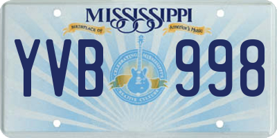 MS license plate YVB998