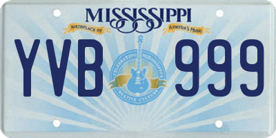 MS license plate YVB999