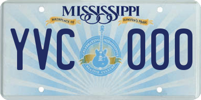 MS license plate YVC000