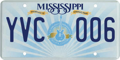 MS license plate YVC006