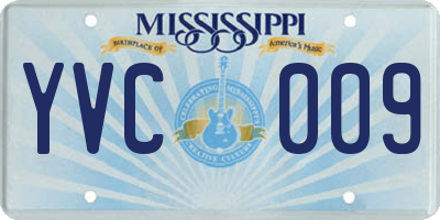 MS license plate YVC009