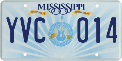 MS license plate YVC014