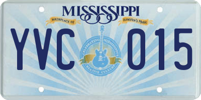 MS license plate YVC015
