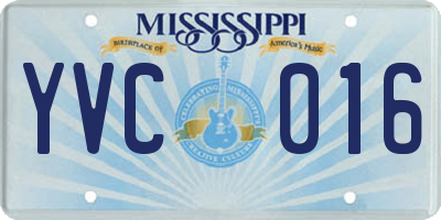 MS license plate YVC016