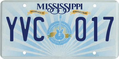 MS license plate YVC017
