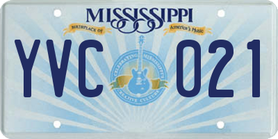 MS license plate YVC021