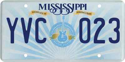 MS license plate YVC023