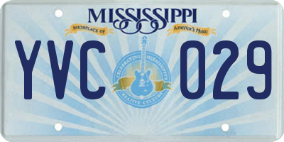 MS license plate YVC029