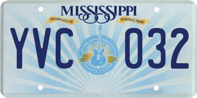 MS license plate YVC032