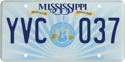 MS license plate YVC037