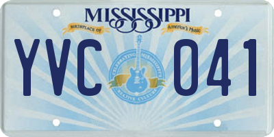 MS license plate YVC041