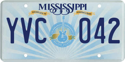 MS license plate YVC042