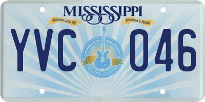 MS license plate YVC046