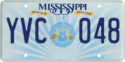 MS license plate YVC048