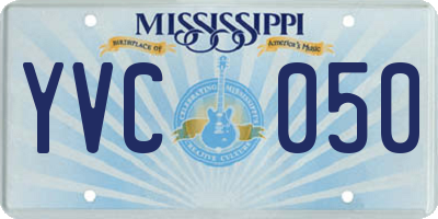 MS license plate YVC050
