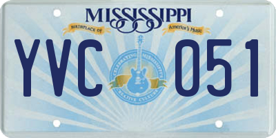 MS license plate YVC051