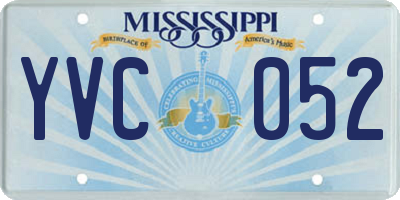 MS license plate YVC052