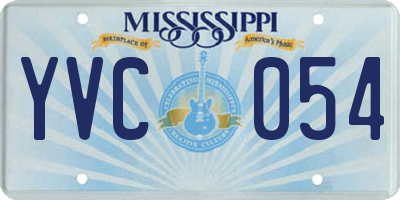 MS license plate YVC054