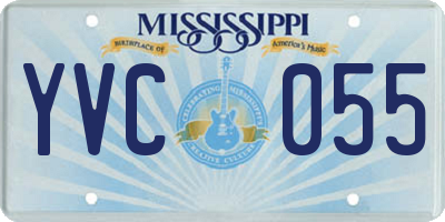 MS license plate YVC055