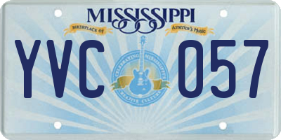MS license plate YVC057
