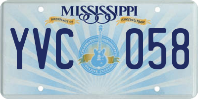 MS license plate YVC058