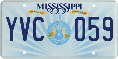 MS license plate YVC059