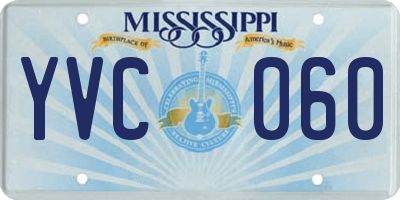 MS license plate YVC060
