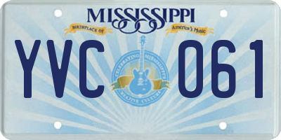 MS license plate YVC061
