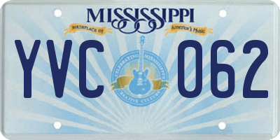 MS license plate YVC062