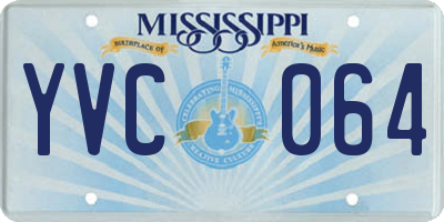 MS license plate YVC064